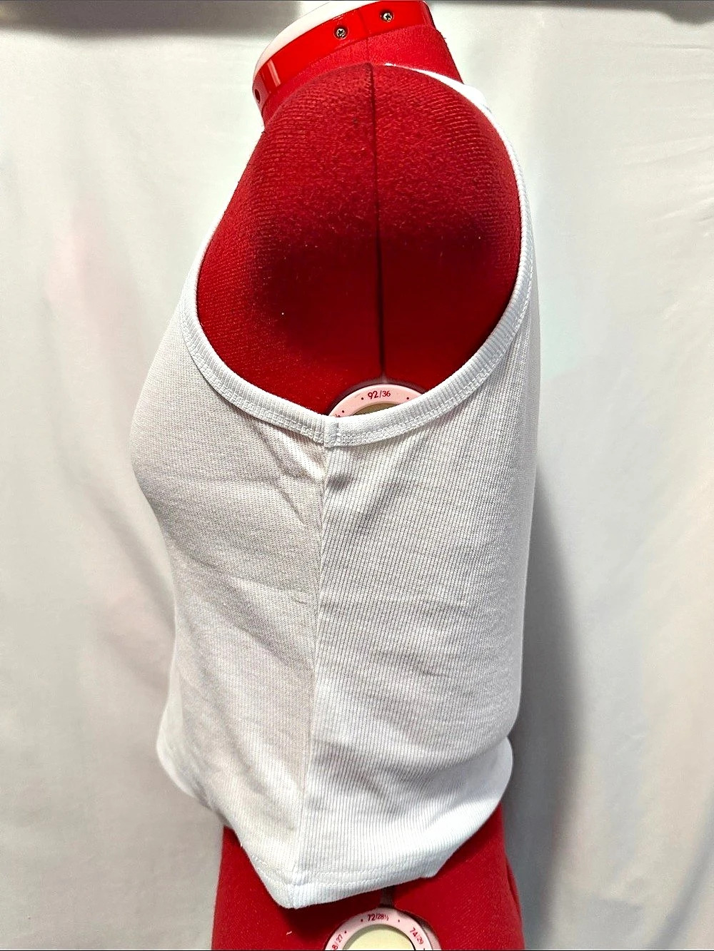 White Ribbed Tank Top Like New - Picture 2 of 4